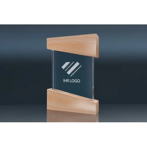 Trophée Prestige Verre et Bois - Personnalisable par Gravure 2D