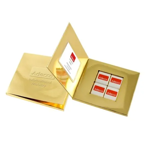 Porte-cartes de visite avec des chocolats belges