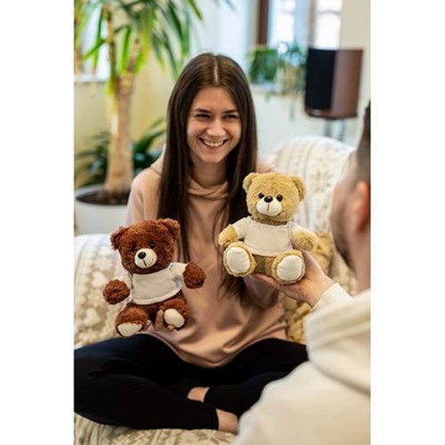 Ours en Peluche Personnalisable avec T-shirt Beige 17 cm
