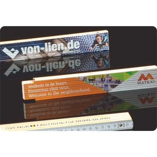 Mètre de charpentier personnalisable - Outil publicitaire professionnel