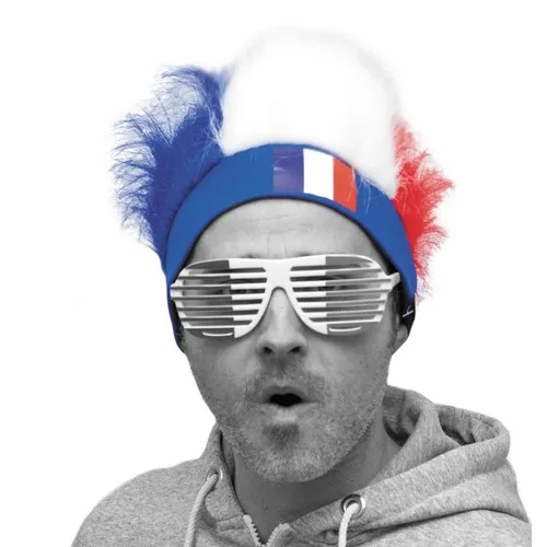 Borsalino Polyester Bleu avec Ruban Tricolore - Personnalisable