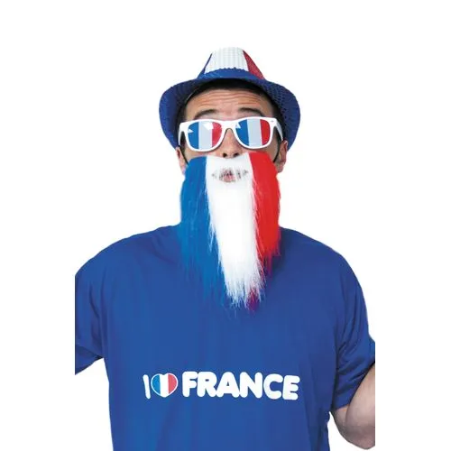 Borsalino Polyester Bleu avec Ruban Tricolore - Personnalisable