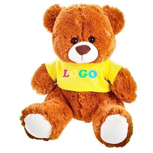 Ours en peluche personnalisable avec T-shirt imprimable - 27 cm