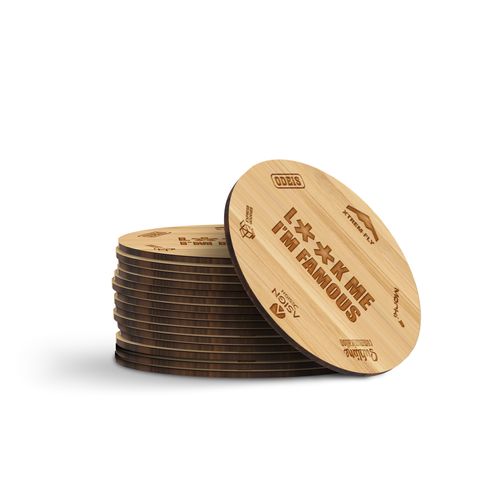 Sous-verre bambou personnalisable - Gravure laser et impression