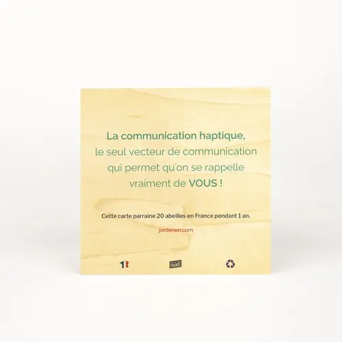 Carte en bois carrée personnalisée - Format 145x145mm