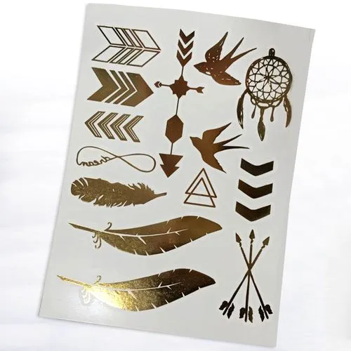 Tatouage temporaire métallisé or/argent 60x40mm personnalisé