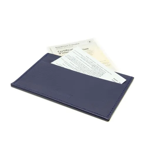 PORTE CARTE GRISE & DOCUMENTS CUIR RECYCLÉ BLEU MARINE - MADE IN EUROPE