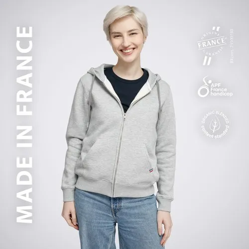 Hoodie Zippé Femme Bio Personnalisable - Molleton 300g
