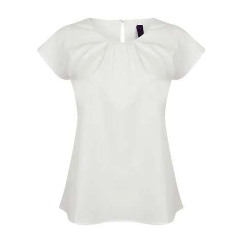 Ladies' Pleat Front S/S Blouse