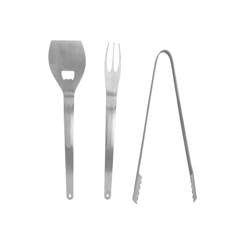Set 3 Couverts Barbecue Acier Inoxydable avec Housse RPET