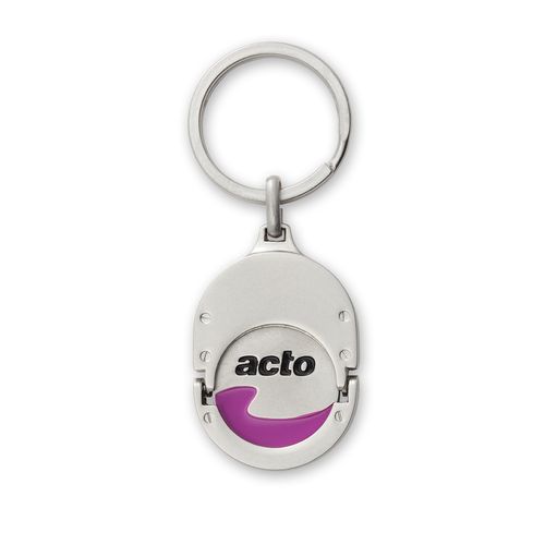 Porte-clés jeton métal personnalisable - Finition nickel brillant