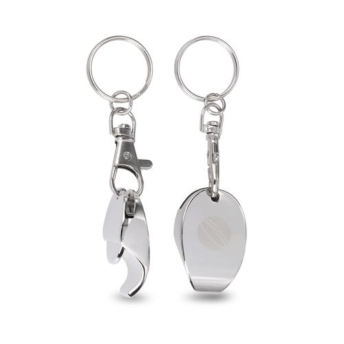 Porte-clés jeton métal personnalisable - Finition nickel brillant