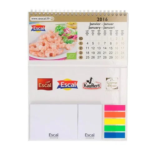 Calendrier de bureau à couverture spiralée