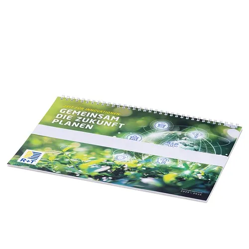 Calendrier de bureau plat 10 ans A4 à reliure spirale