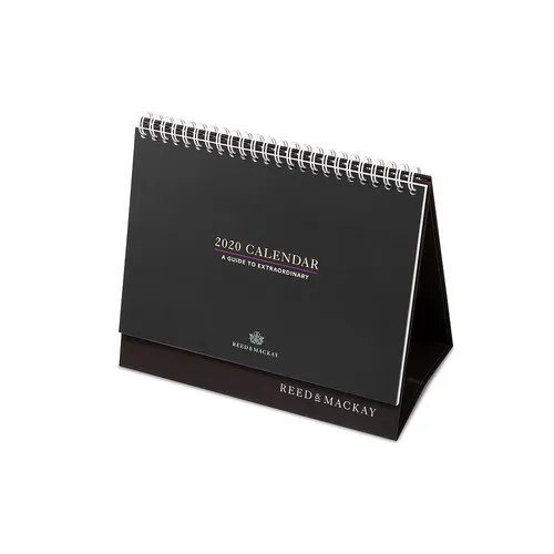 Calendrier de bureau sur support rigide pliable – Reliure spirale avec impression personnalisée