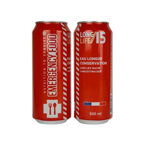 Canette d´eau alimentaire d'urgence 15 ans. Non personnalisé