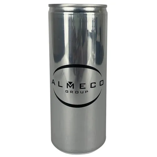 Canette d´eau personnalisée de 250ml, légèrement pétillante. Impression directe