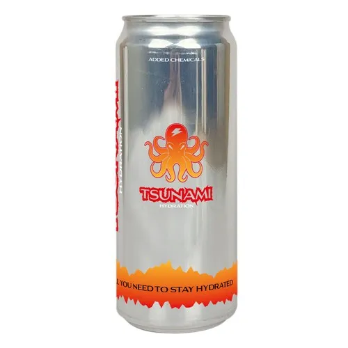 Canette d’eau personnalisée de 330 ml, avec eau Alcaline - Détox plate. Impression directe quadrichromie