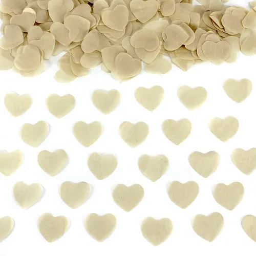 Canon à confettis 40cm Papier Cœurs Ivoires