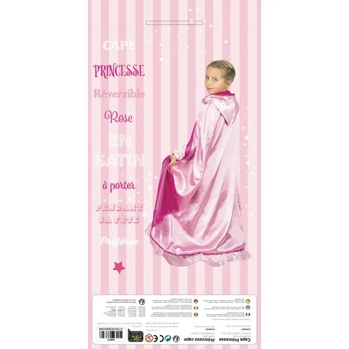 CAPE PRINCESSE REVERSIBLE ROSE ENFANT