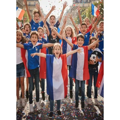 Cape SUPER HEROS FRANCE 90 cm  fermeture velcro - Enfant