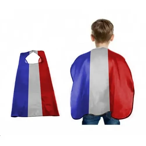 Cape SUPER HEROS FRANCE 90 cm  fermeture velcro - Enfant