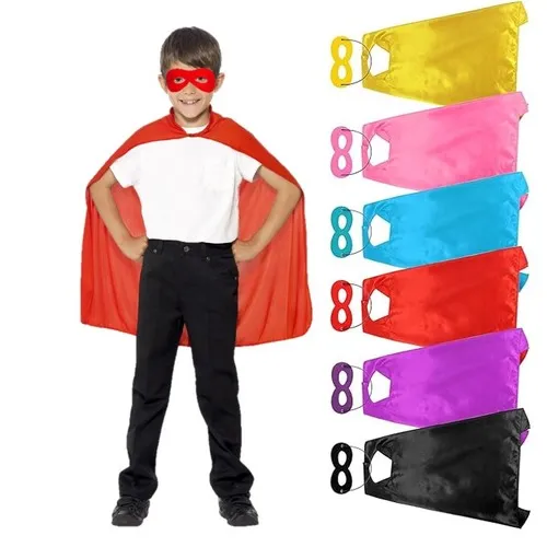 Cape SUPER HEROS + MASQUE 6 coloris assortis