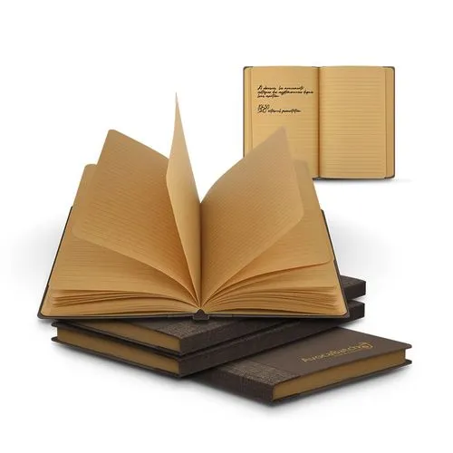 CARNET A5 AVEC COUVERTURE EN POUDRE CAFE