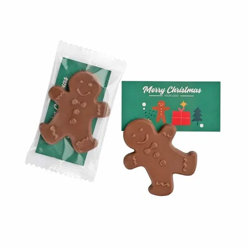 CARTE PUBLICITAIRE - BONHOMME DE PAIN D'ÉPICE AU CHOCOLAT