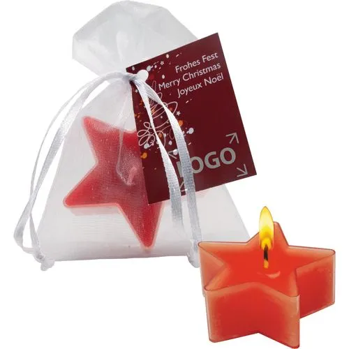 Pochette Bougie Étoile Personnalisable - Cadeau Client Noël