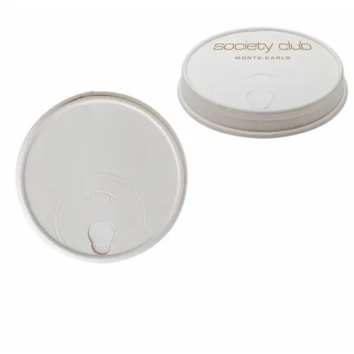 Couvercle Carton Écologique Blanc 220ml - Gobelet 8oz Non Personnalisé