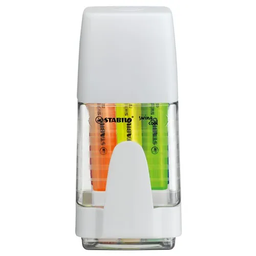 Boîte 6 Surligneurs Plats Personnalisables - Format Poche avec Clip