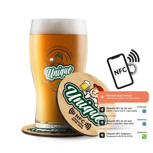 SOUS-VERRE BOIS AVEC PUCE NFC