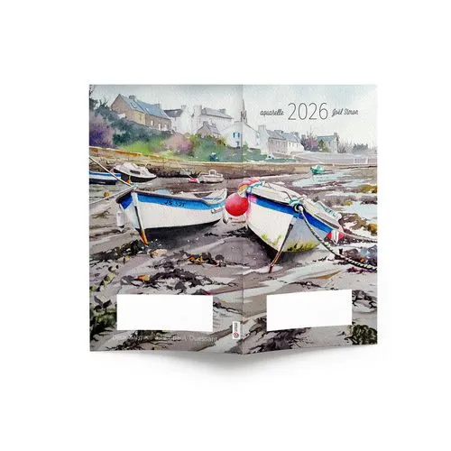 AGENDA ECO POCHE 2026 - THEME BLEU DE MER-1 - 95 x 165 mm - QUINZAINIER 64 PAGES - COUVERTURE 380g QUADRI PAGES 1 ET 4 - PELLICULAGE BRILLANT RECTO - PIQURE 2 POINTS METAL