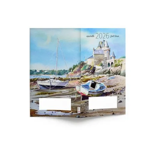 AGENDA ECO POCHE 2026 - THEME BLEU DE MER-1 - 95 x 165 mm - QUINZAINIER 64 PAGES - COUVERTURE 380g QUADRI PAGES 1 ET 4 - PELLICULAGE BRILLANT RECTO - PIQURE 2 POINTS METAL