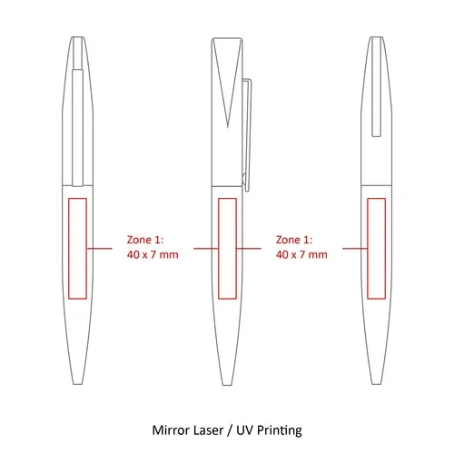 Stylo à bille twist fin en métal STOCK ROUGE rubber