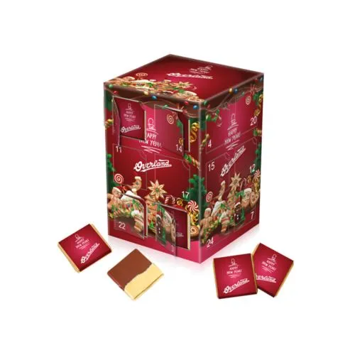 Calendrier de l'avent avec des chocolats belges