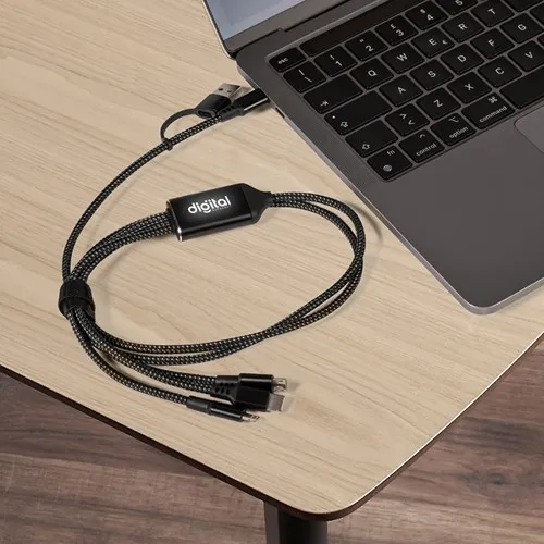 Câble de Recharge 3 en 1 Lumineux Personnalisable avec Logo