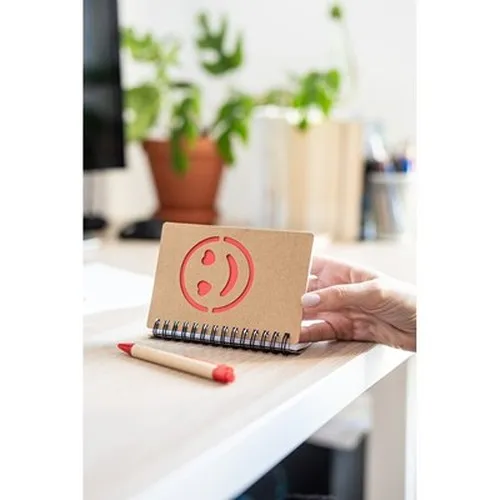 Carnet env. B7 "visage souriant" avec stylo bille | Dylan