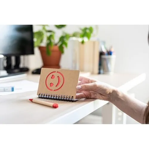 Carnet env. B7 "visage souriant" avec stylo bille | Dylan