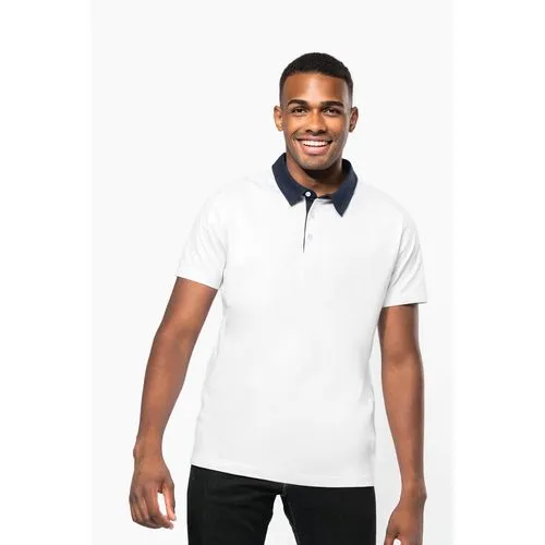 Polo Jersey Bicolore Homme - Personnalisable par Sérigraphie