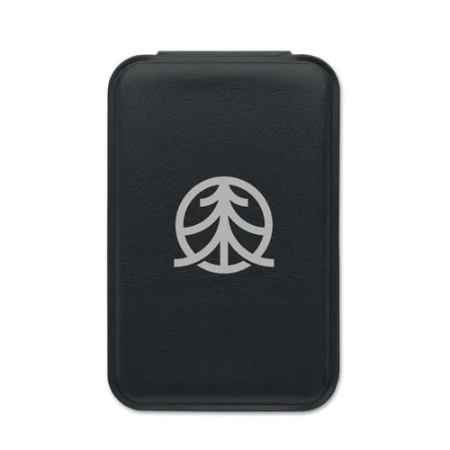 Miroir de poche compact personnalisable - Étui PU noir élégant