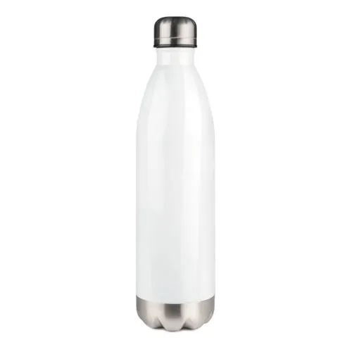 Bouteille isotherme SCREW blanche fond Argent - 500ml