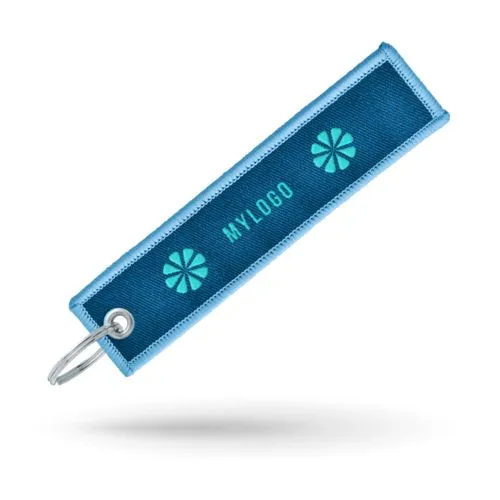 Porte-clés textile brodé