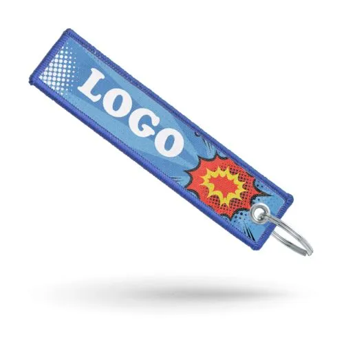 Porte-clés textile brodé