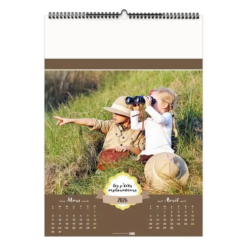 LES P'TITS EXPLORATEURS 2026 - 6 FEUILLETS - RELIURE BAGUETTE - MARQUAGE 1 COULEUR