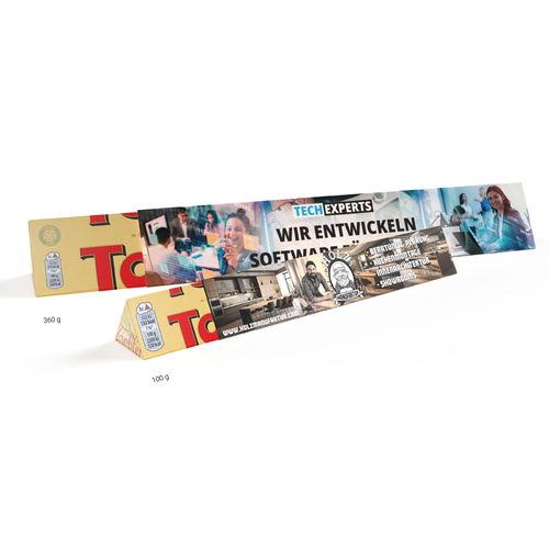 Chocolat Toblerone personnalisé en étui promotionnel FSC®
