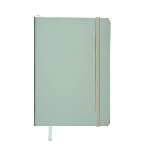 Cahier A5 couverture PU pastel avec élastique - 80 pages lignées