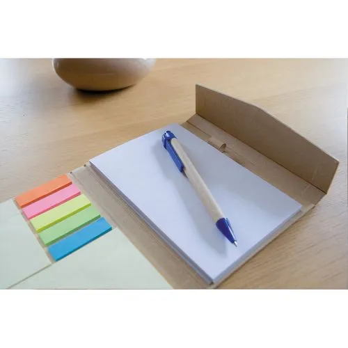 Carnet A7 Écologique avec Notes Adhésives et Stylo Personnalisable