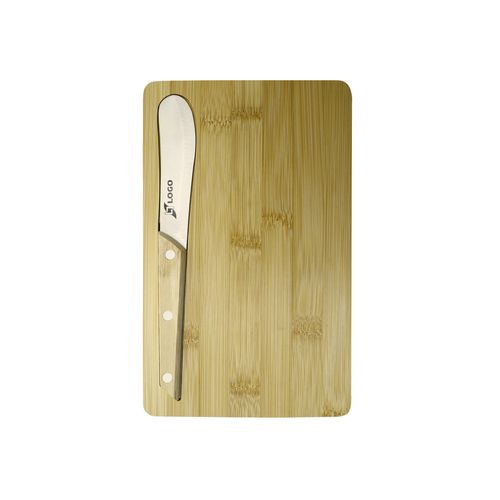 Planche à tartiner bambou avec couteau à beurre personnalisable
